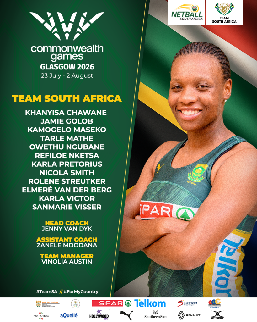 NETBALL SOUTH AFRICA AND SASCOC CONFIRM COMMONWEALTH SQUAD